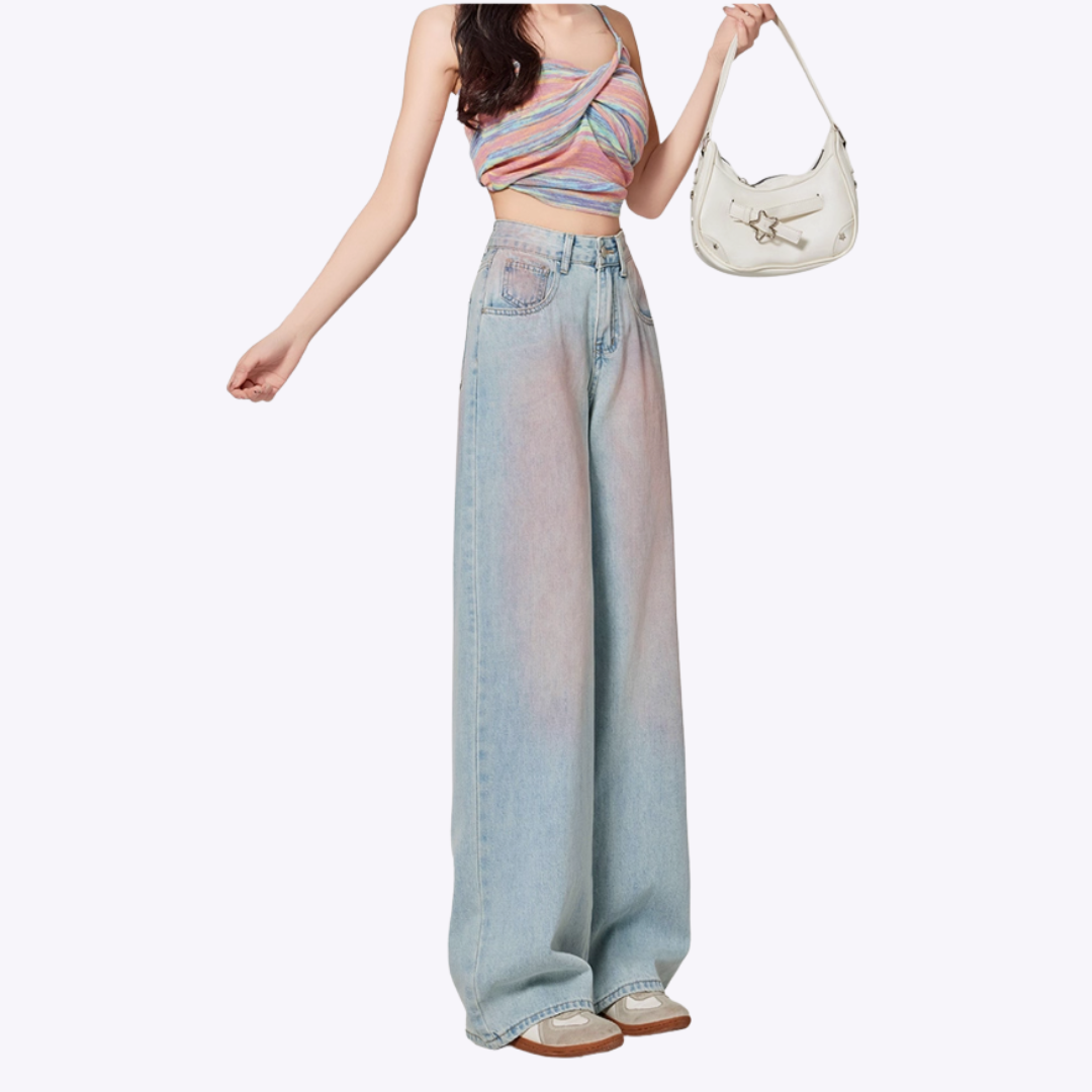 Image of Gradient Blush Straight Leg Jeans